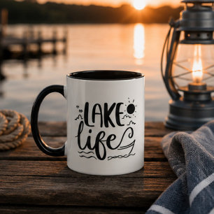 Lake Life Rustic Lake House Camper Cabin Mug