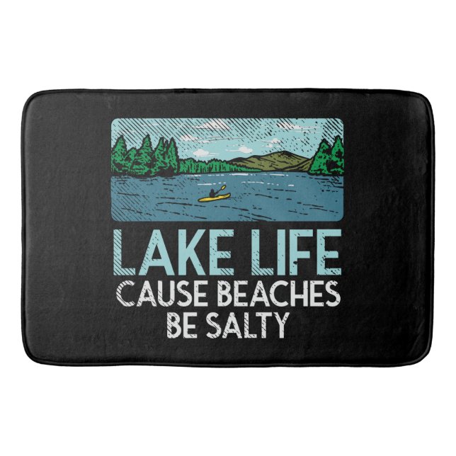 Lake Life Salty Beaches Bath Mat (Front)