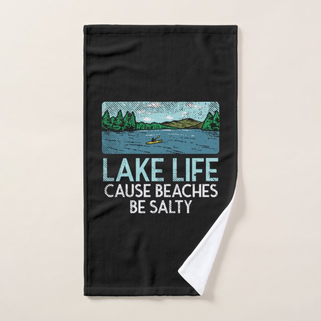 Lake Life Salty Beaches Hand Towel (Hand Towel)