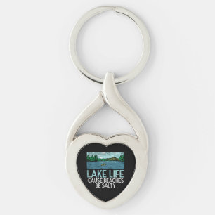 Lake Life Salty Beaches Keychain