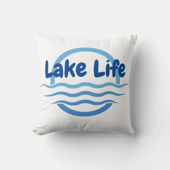 Lake Life Throw Pillow (Front)