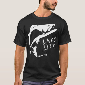 Lake Life unsalted bass front NO salt No Sharks b T-Shirt