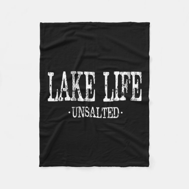 Lake Life Unsalted Beach Fleece Blanket (Front)