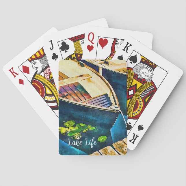 Lake Life Watercolor Playing Cards (Back)
