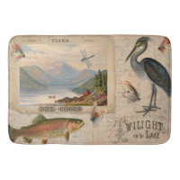 Lake Lodge Fly Fishing Vintage Trout Fish Mountain