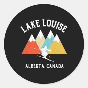 Lake Louise Alberta Canada Ski Vacation Souvenir  Classic Round Sticker