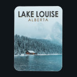Lake Louise Alberta Canada Travel Art Vintage  Magnet<br><div class="desc">Lake Louise vector art design. Lake Louise is a hamlet in Banff National Park in the Canadian Rockies,  known for its turquoise,  glacier-fed lake ringed by high peaks and overlooked by a stately chateau.</div>