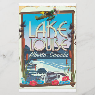 Lake Louise, Alberta Canada travel poster Stationery