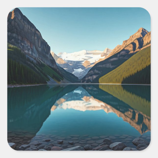 Lake Louise at Banff National Park Canada Square Sticker (Front)