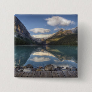 Lake Louise at sunrise, Banff National Park, 2 Inch Square Button