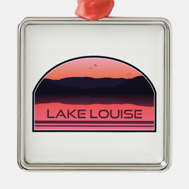Lake Louise Banff National Park Red Sunrise Metal Ornament (Front)