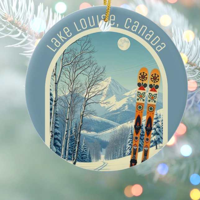 Lake Louise Canada ski souvenir  Ceramic Ornament (Creator Uploaded)