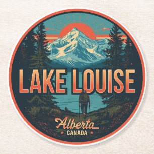 Lake Louise Canada Travel Gift Banff National Park Round Paper Coaster