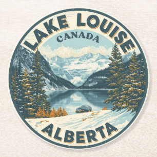 Lake Louise Canada Travel Gift Banff National Park Round Paper Coaster