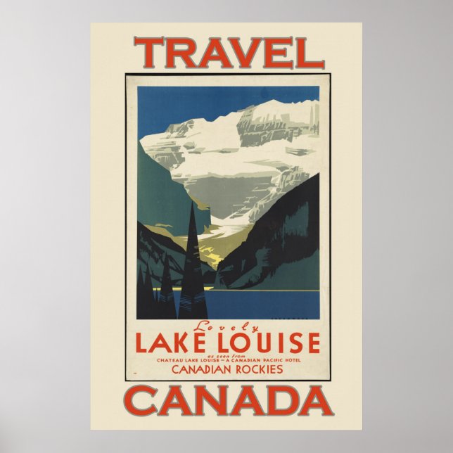 Lake Louise Canada Vintage Travel Poster (Front)