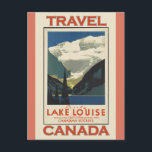 Lake Louise Canada Vintage Travel Poster Postcard<br><div class="desc">Anyone would love to receive this retro postcard featuring a vintage travel poster illustration of Lake Louise in Banff National Park,  Canada!  The background colour of the postcard can be changed to fit your preference.</div>