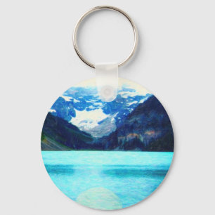 Lake Louise Canadian Rockies art Keychain