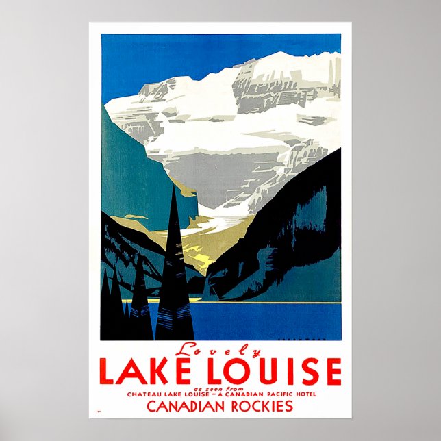 Lake Louise, Canadian Rockies, Canada, vintage Poster (Front)