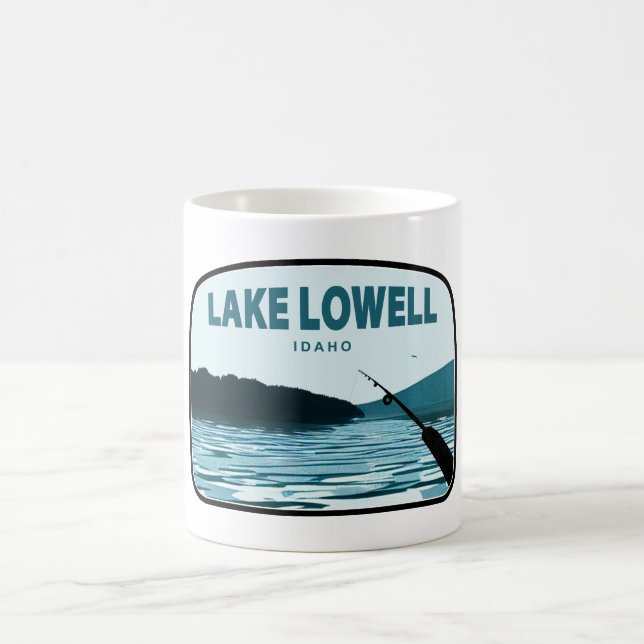 Lake Lowell Idaho Fishing Rod Coffee Mug (Center)
