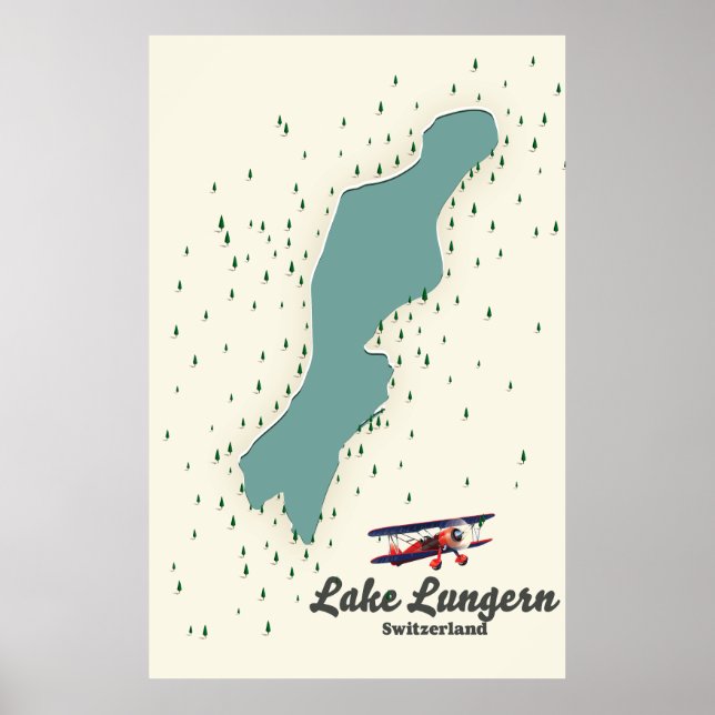 Lake Lungern Switzerland map Poster (Front)