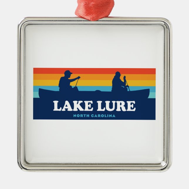 Lake Lure North Carolina Canoe Metal Ornament (Front)