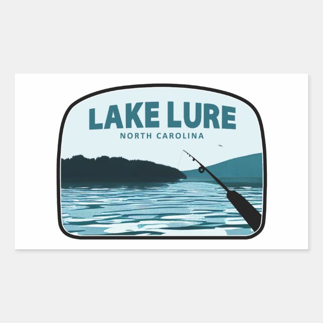 Lake Lure North Carolina Fishing Rod Sticker (Front)