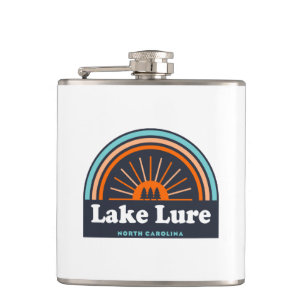 Lake Lure North Carolina Rainbow Hip Flask