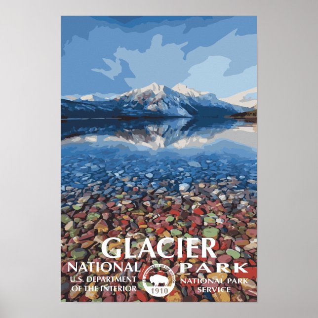 Lake MacDonald Glacier National Park Travel Poster (Front)