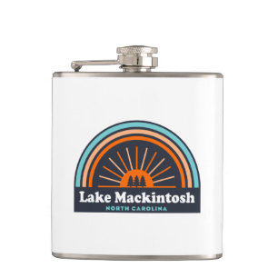 Lake Mackintosh North Carolina Rainbow Hip Flask