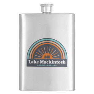 Lake Mackintosh North Carolina Rainbow Hip Flask