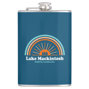 Lake Mackintosh North Carolina Rainbow Hip Flask
