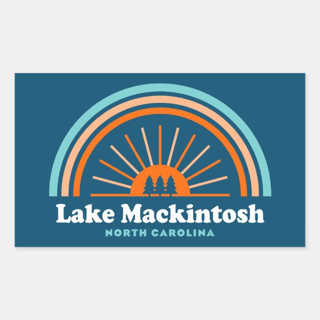 Lake Mackintosh North Carolina Rainbow Sticker (Front)