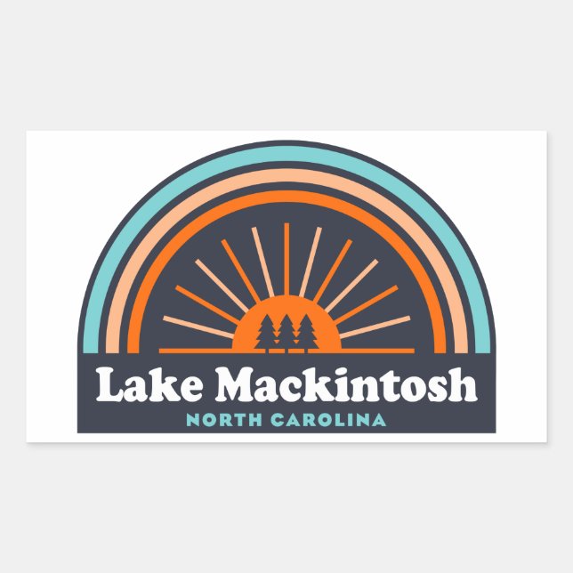 Lake Mackintosh North Carolina Rainbow Sticker (Front)