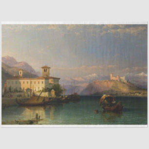 Lake Maggiore and the castle decoupage paper