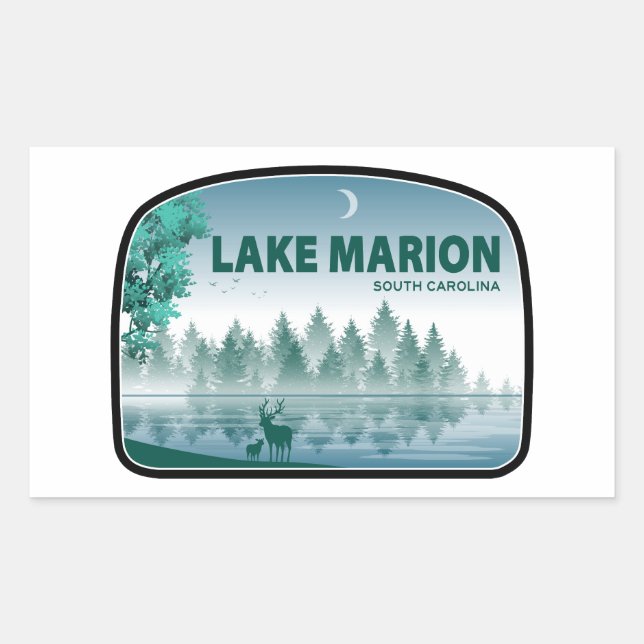 Lake Marion South Carolina Deer Sticker (Front)