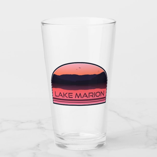 Lake Marion South Carolina Red Sunrise Glass (Front)