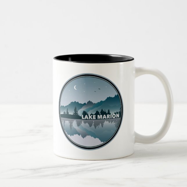 Lake Marion South Carolina Reflection Two-Tone Coffee Mug (Right)