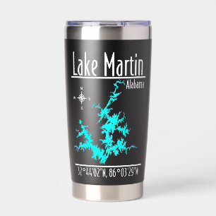 Lake Martin Alabama Nautical Map Coordinates Insulated Tumbler
