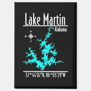Lake Martin Alabama Nautical Map Coordinates Magnet