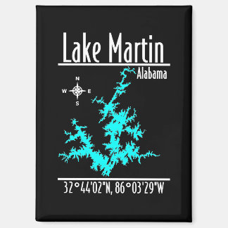 Lake Martin Alabama Nautical Map Coordinates Magnet