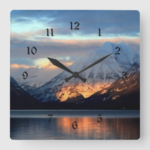 Lake McDonald, Glacier National Park Square Wall Clock