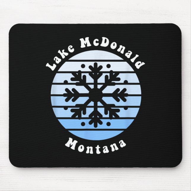 Lake Mcdonald Montana Snowflake Christmas Winter S Mouse Pad (Front)