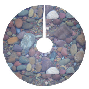 Lake McDonald Rocks Brushed Polyester Tree Skirt
