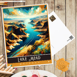 Lake Mead, Alaska   Vintage Painting Postcard