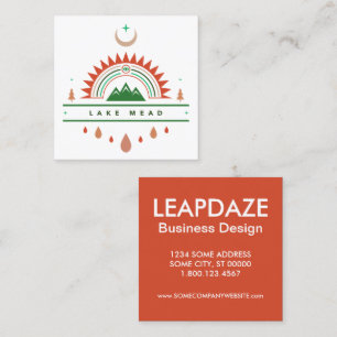 lake mead arizona rainbow moon square business card