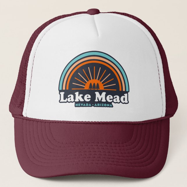 Lake Mead Nevada Arizona Rainbow Trucker Hat (Front)