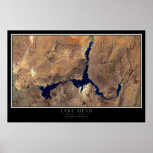 Lake Mead Nevada - Arizona Satellite Poster Map