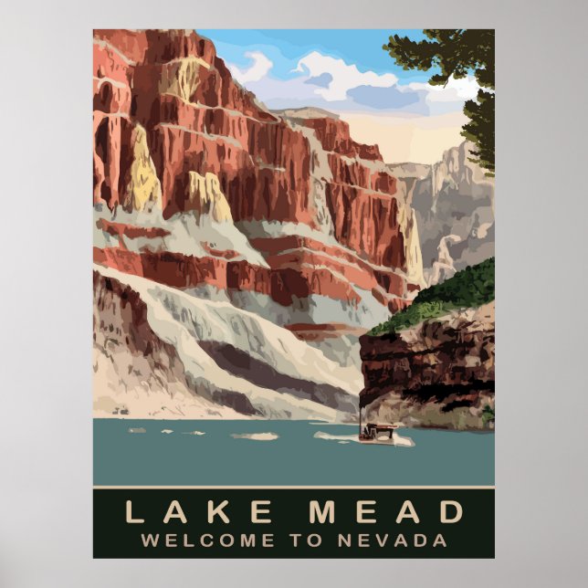 Lake Mead, Nevada, Travel Poster (Front)
