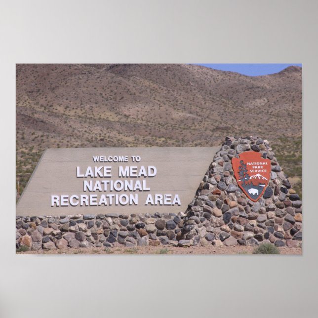 Lake Mead Recreational Area Sign Poster (Front)