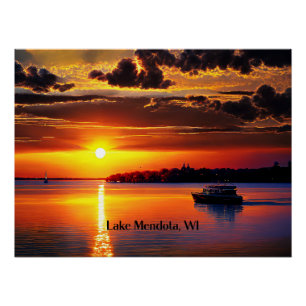 Lake Mendota, Wisconsin sunset Poster